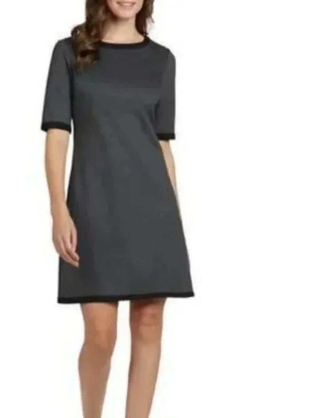 Jude Connally Louisa ponte knit Charcoal black dress XS pullover luxury style